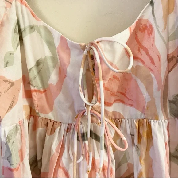 Abercrombie & Fitch Floral Mini Dress - Pink and Green - Picture 6 of 11